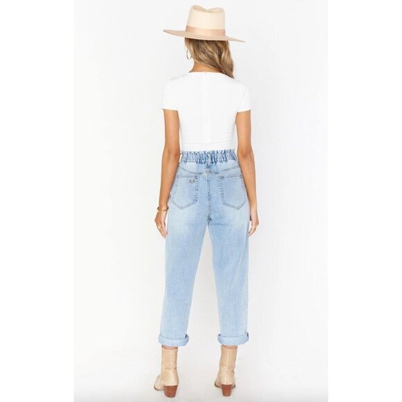 SHOW ME YOUR MUMU Emilia Elastic Waist Mom Jeans Blue Womens Size Medium - Picture 5 of 13